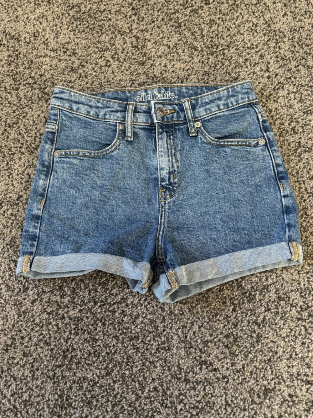 wild fable Medium Blue Denim Roll-Cuff Shorts